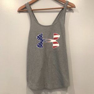 Under Armour Grey American Flag Tank Top Small